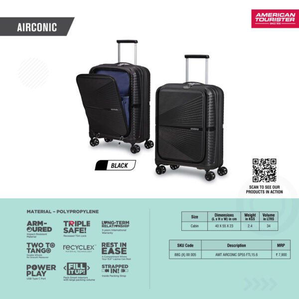 American Tourister Airconic Mobile Office Laptop Overnighter Travel Bag