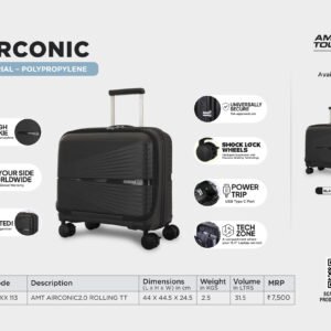 American Tourister Airconic Overnighter Laptop Rolling Tote Bag