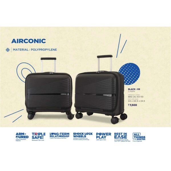 American Tourister Airconic Overnighter Laptop Rolling Tote Bag