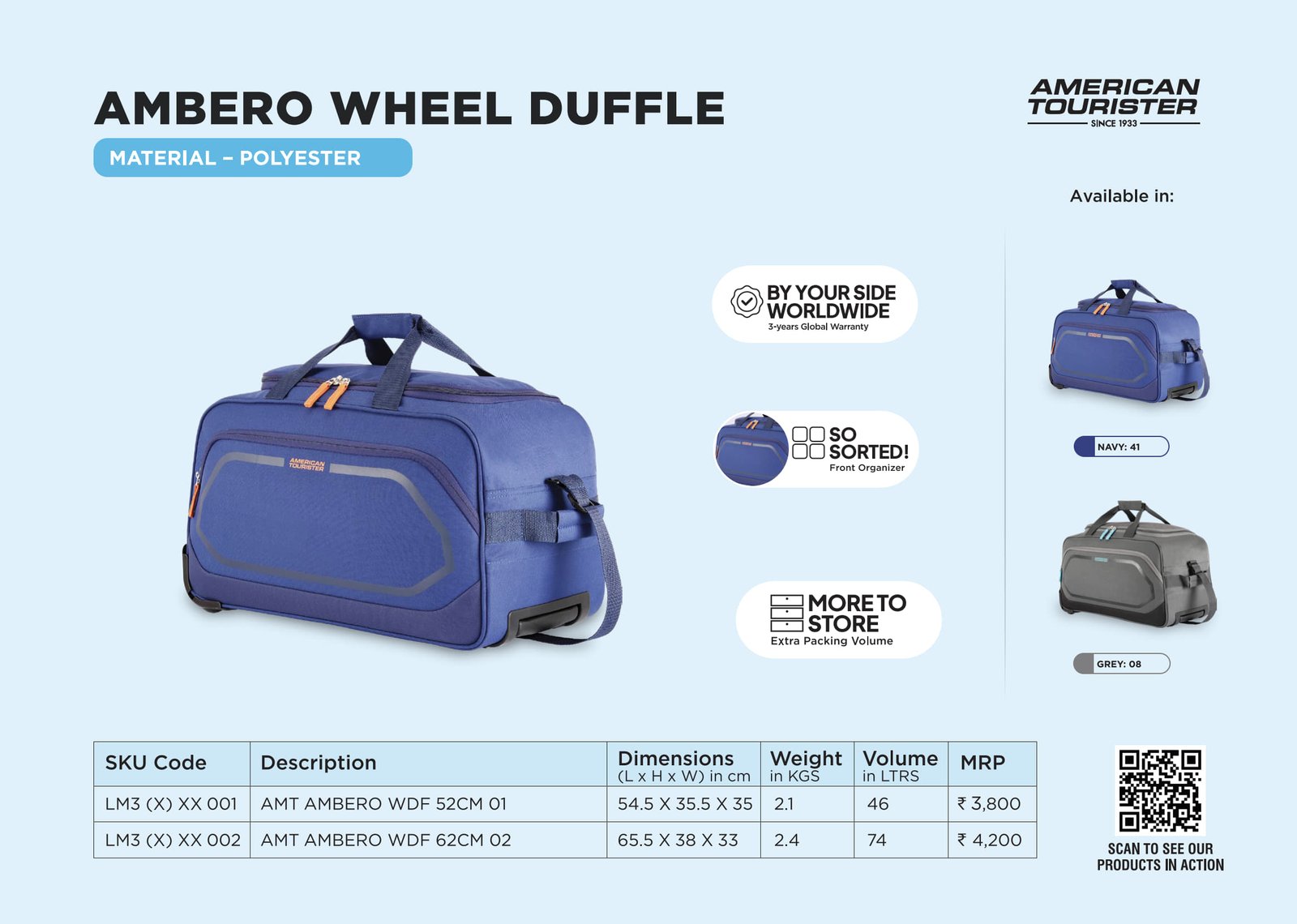 American Tourister Ambero Duffle Trolley Bag