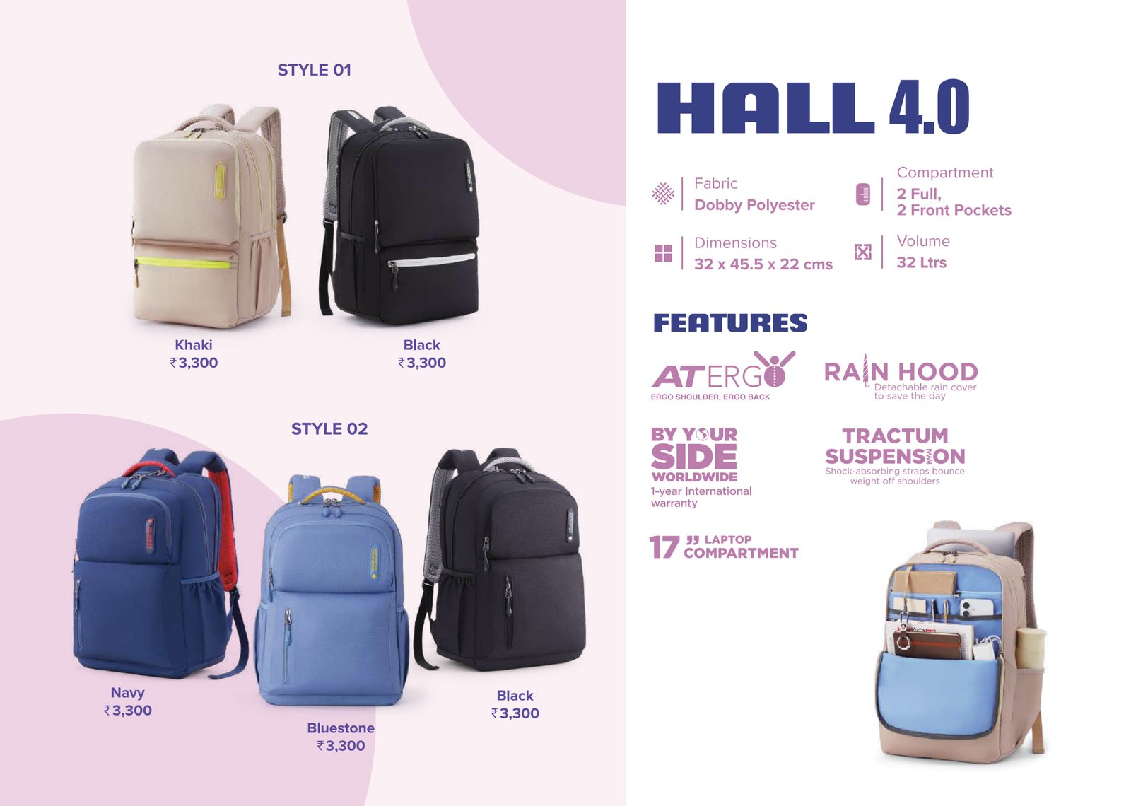 American Tourister Hall 4.0 Style 01 Black Laptop Backpack