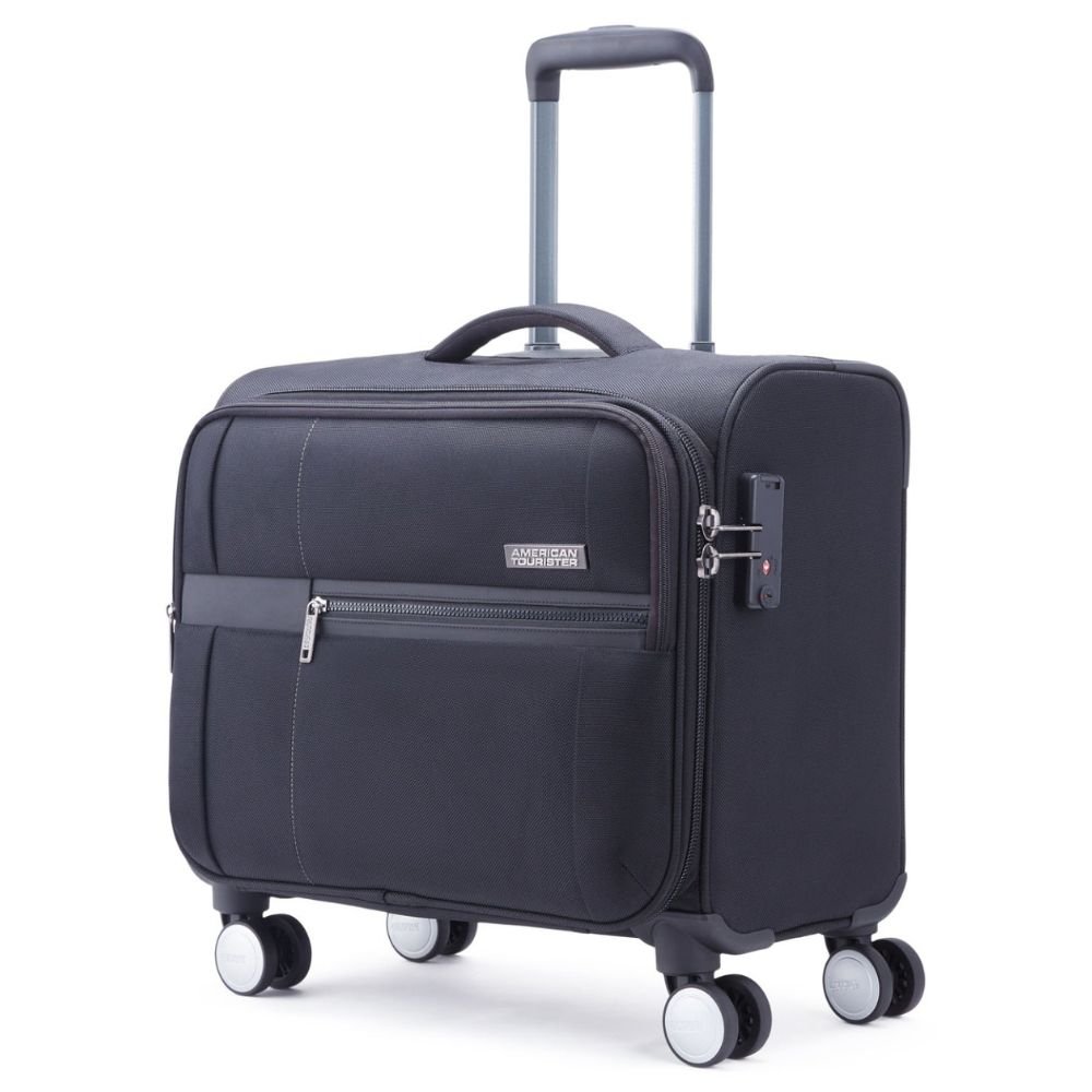 American Tourister Luxe Biz Black Laptop Rolling Tote Bag