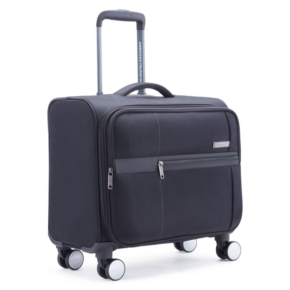 American Tourister Luxe Biz Black Laptop Rolling Tote Bag