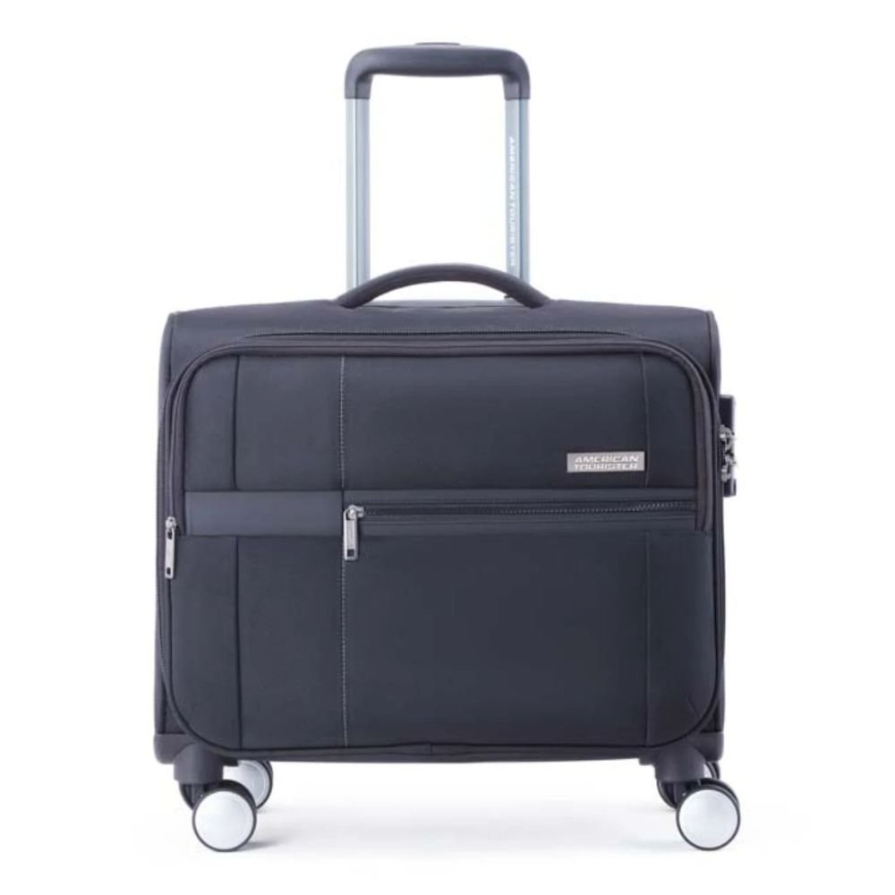 American Tourister Luxe Biz Black Laptop Rolling Tote Bag