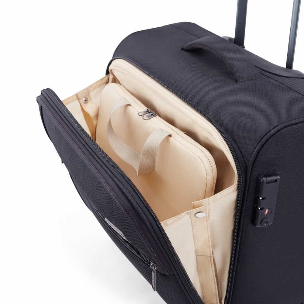 American Tourister Luxe Biz Black Laptop Rolling Tote Bag