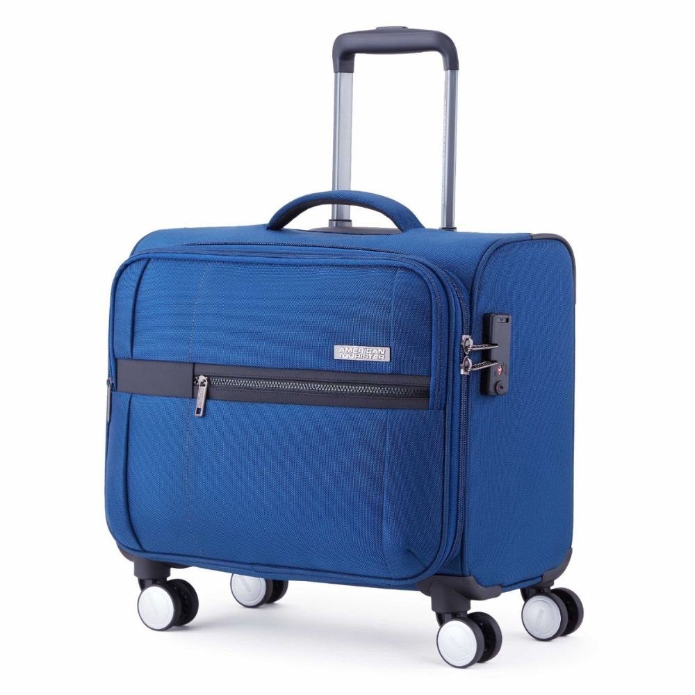 American Tourister Luxe Biz Blue Laptop Rolling Tote Bag