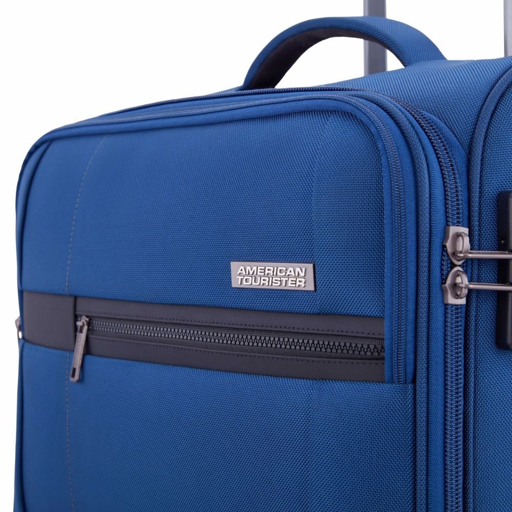 American Tourister Luxe Biz Blue Laptop Rolling Tote Bag