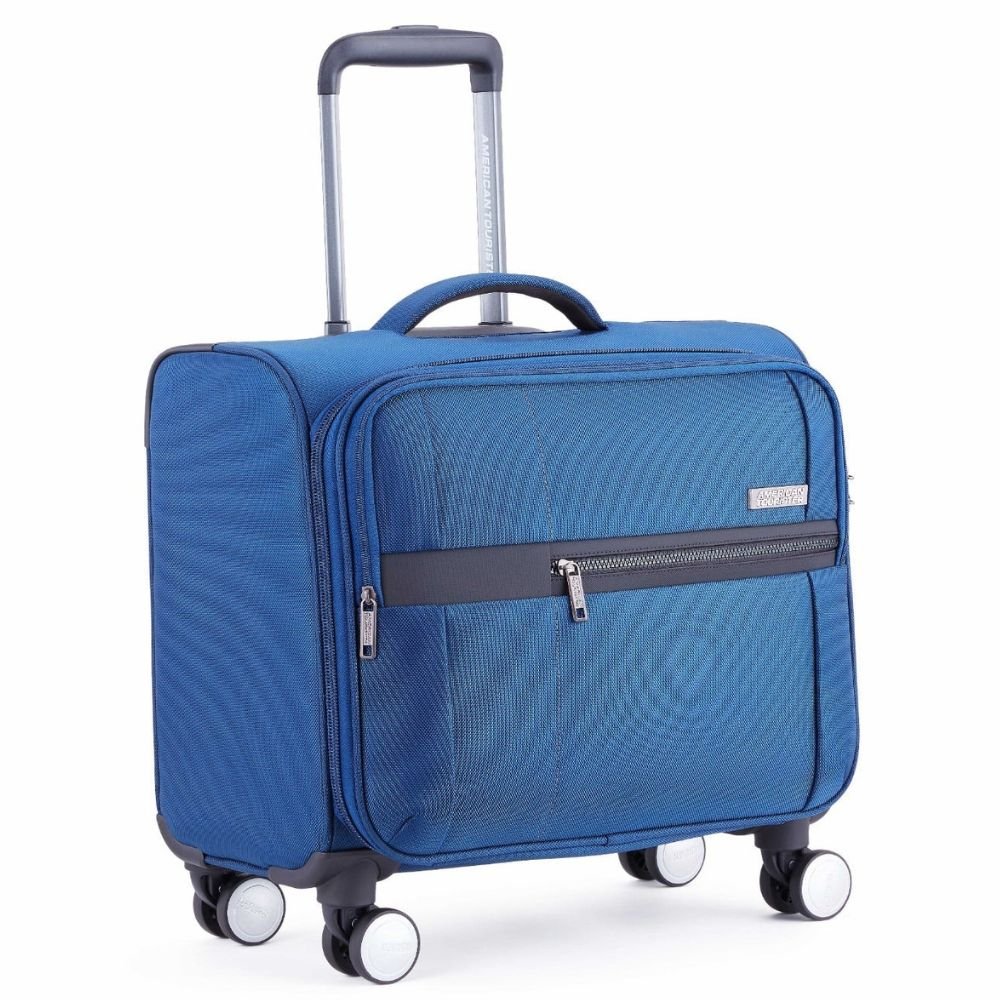 American Tourister Luxe Biz Blue Laptop Rolling Tote Bag