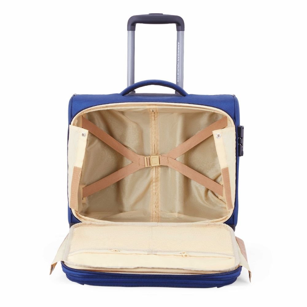 American Tourister Luxe Biz Blue Laptop Rolling Tote Bag