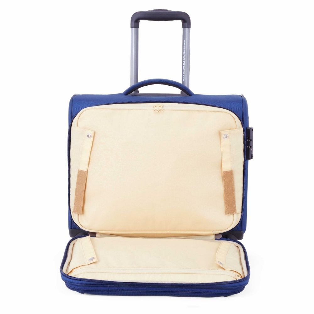 American Tourister Luxe Biz Blue Laptop Rolling Tote Bag