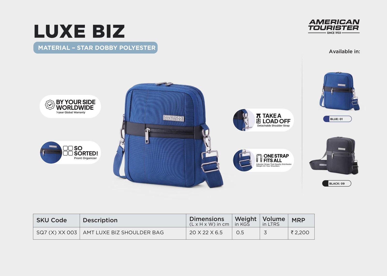 American Tourister Luxe Biz Shoulder Bag