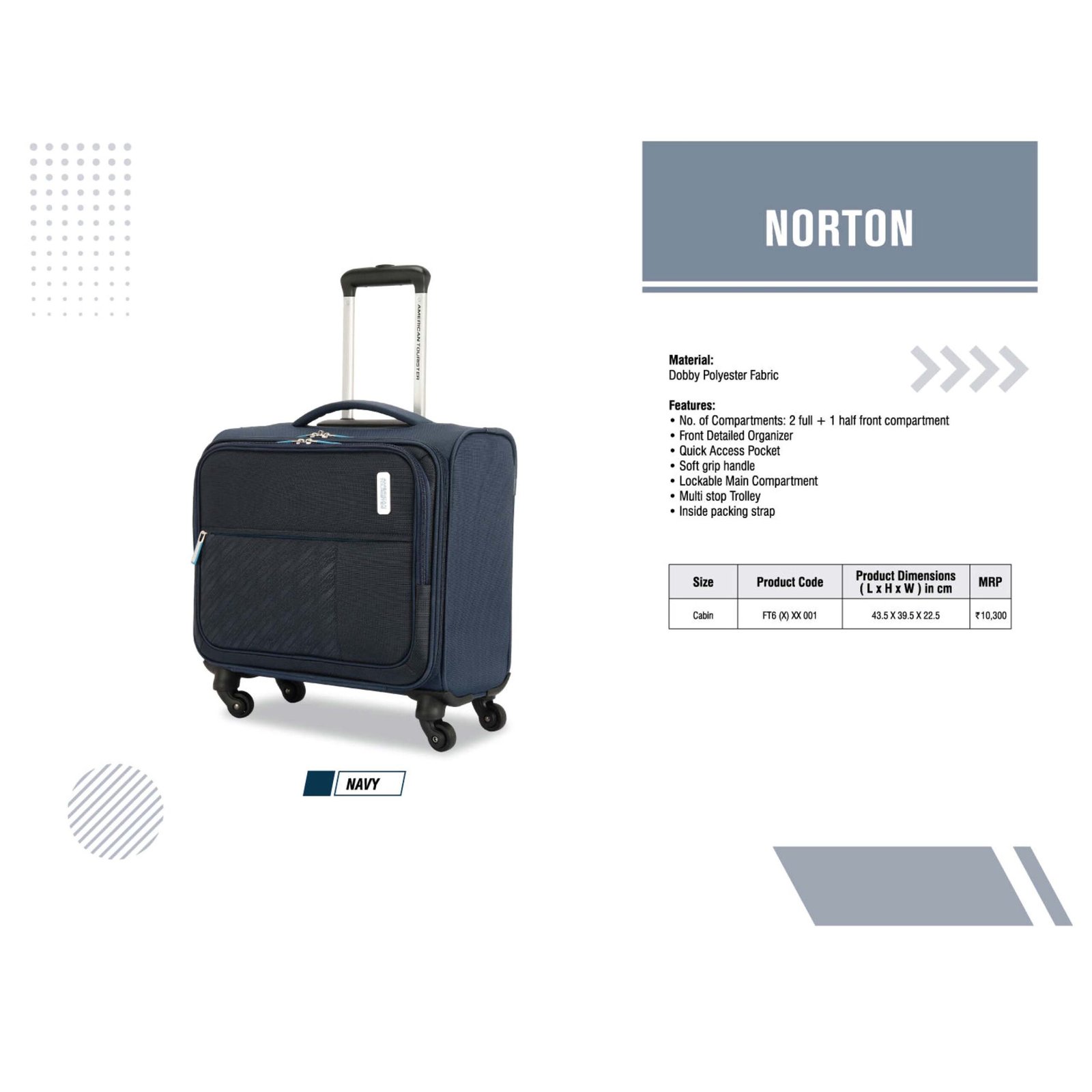 American Tourister Norton Overnighter Laptop Rolling Tote Bag
