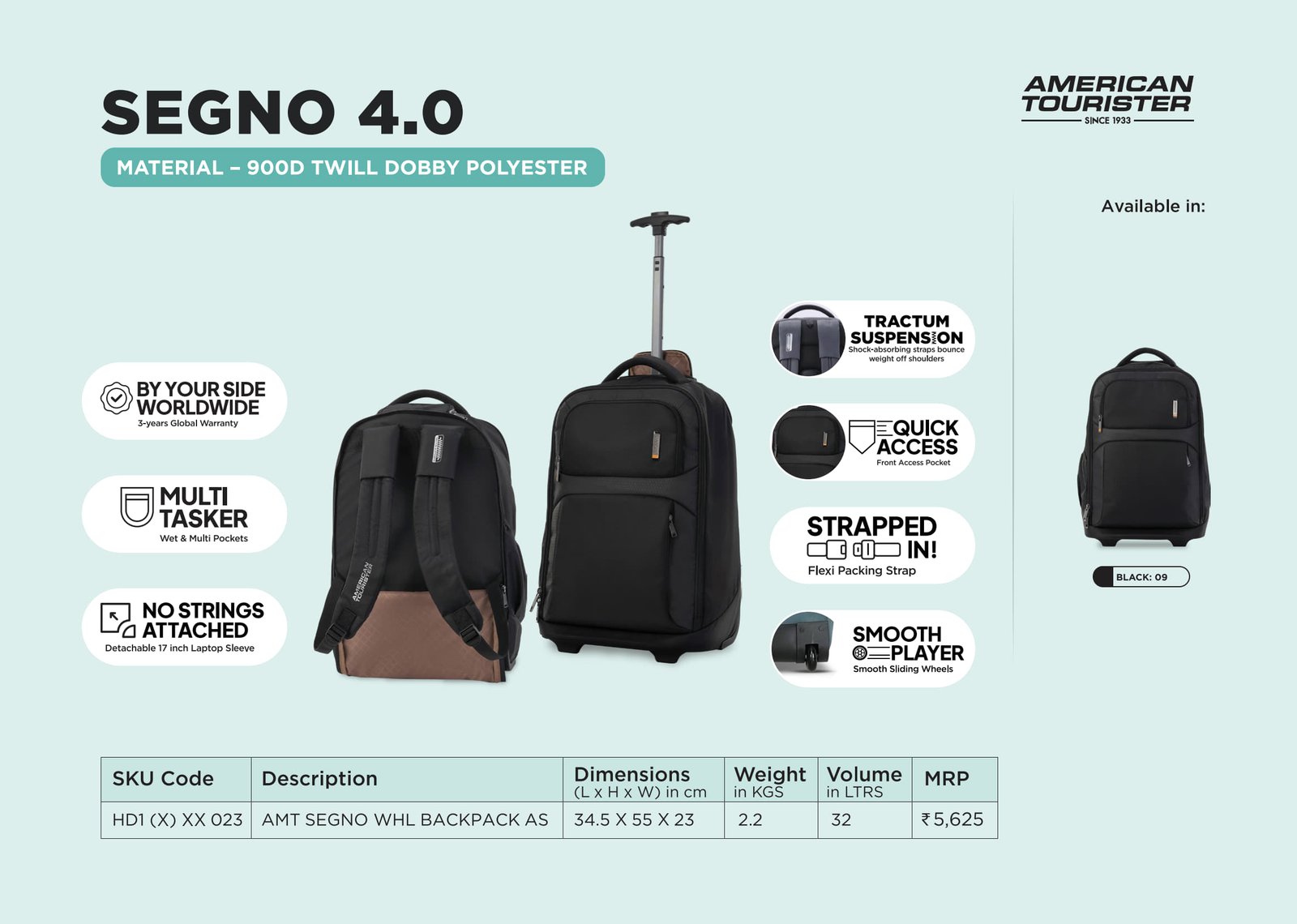 American Tourister Segno 4.0 Wheeled Laptop Backpack