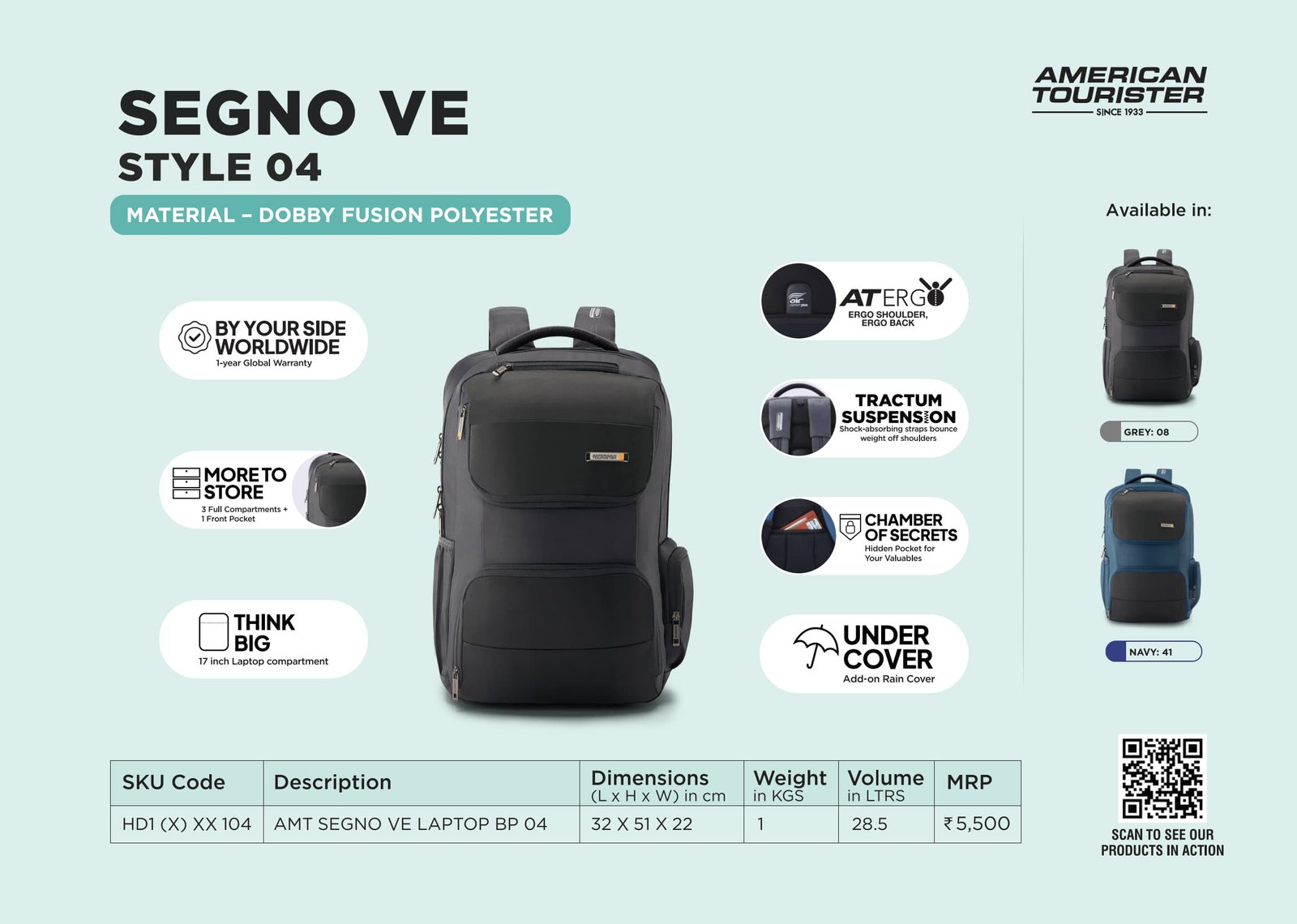American Tourister Segno VE Style 04 Laptop Backpack
