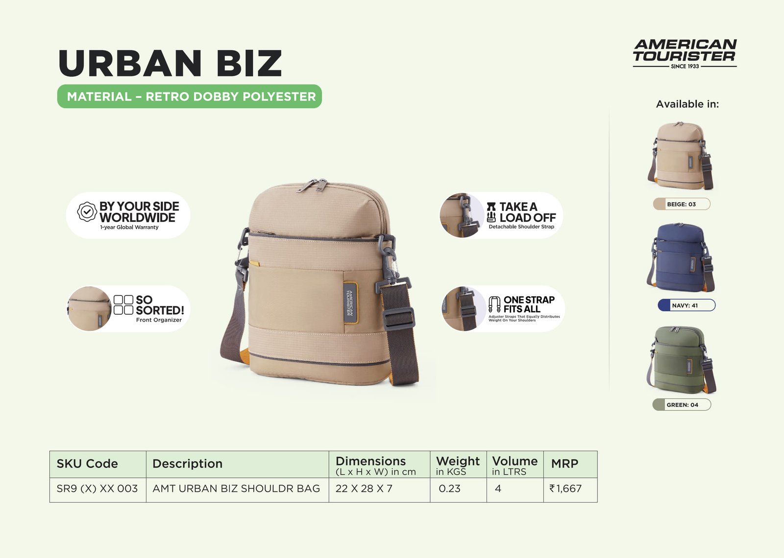 American Tourister Urban Biz Shoulder Bag