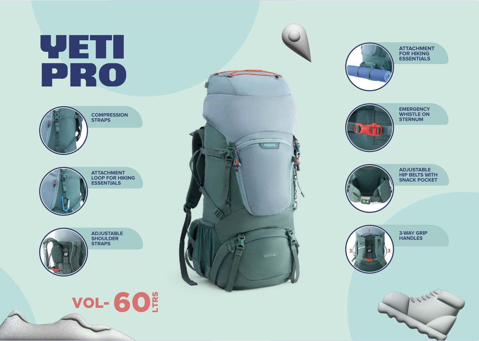 American Tourister Yeti Pro Travel Backpack