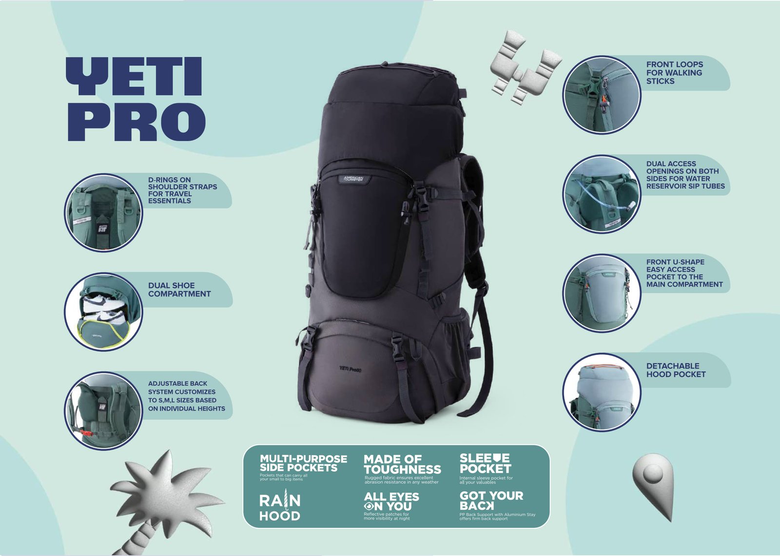 American Tourister Yeti Pro Travel Backpack