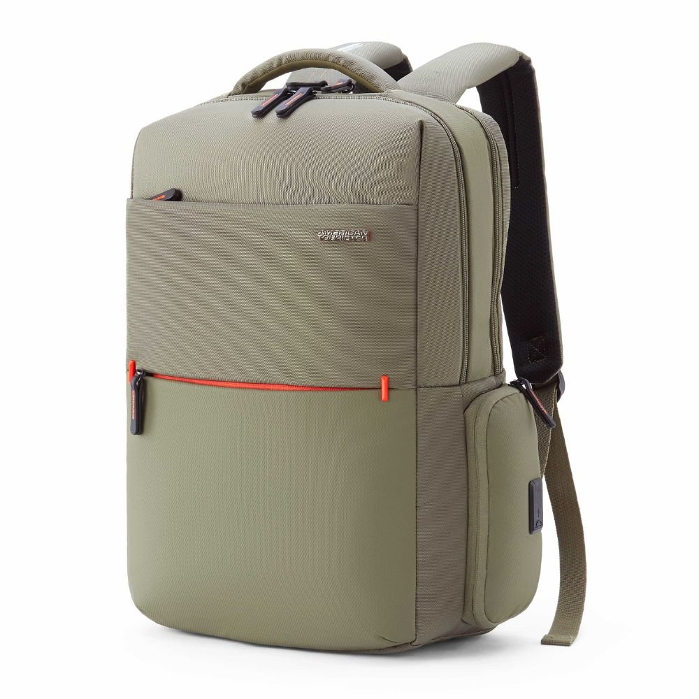 American Tourister Zork Edge Style 01 Olive Laptop Backpack