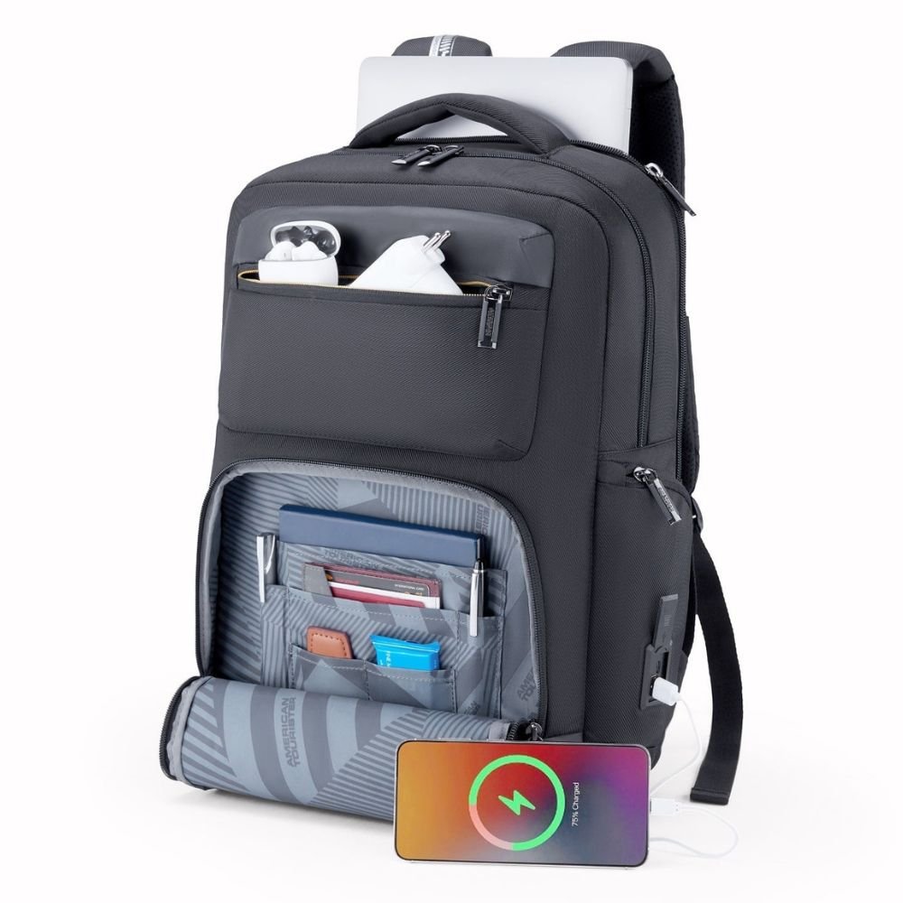 American Tourister Zork Pro Style 01 Black Laptop Backpack