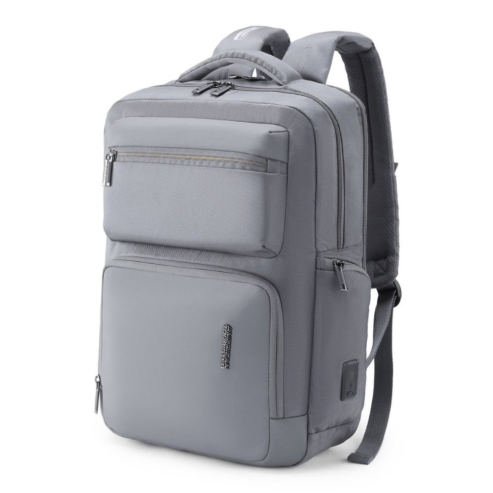 American Tourister Zork Pro Style 01 Grey Laptop Backpack