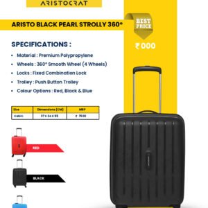 Aristocrat Black Pearl Hard Luggage Bag