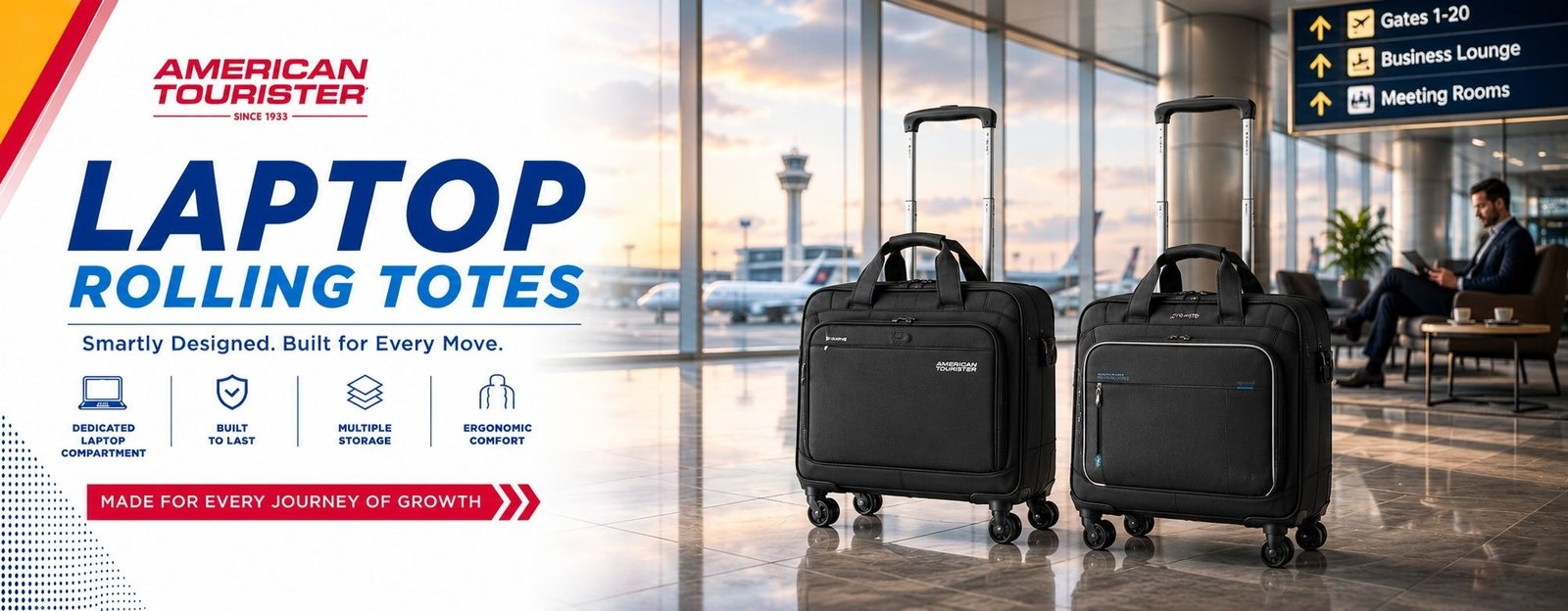 Brand Banner American Tourister Laptop Trolley