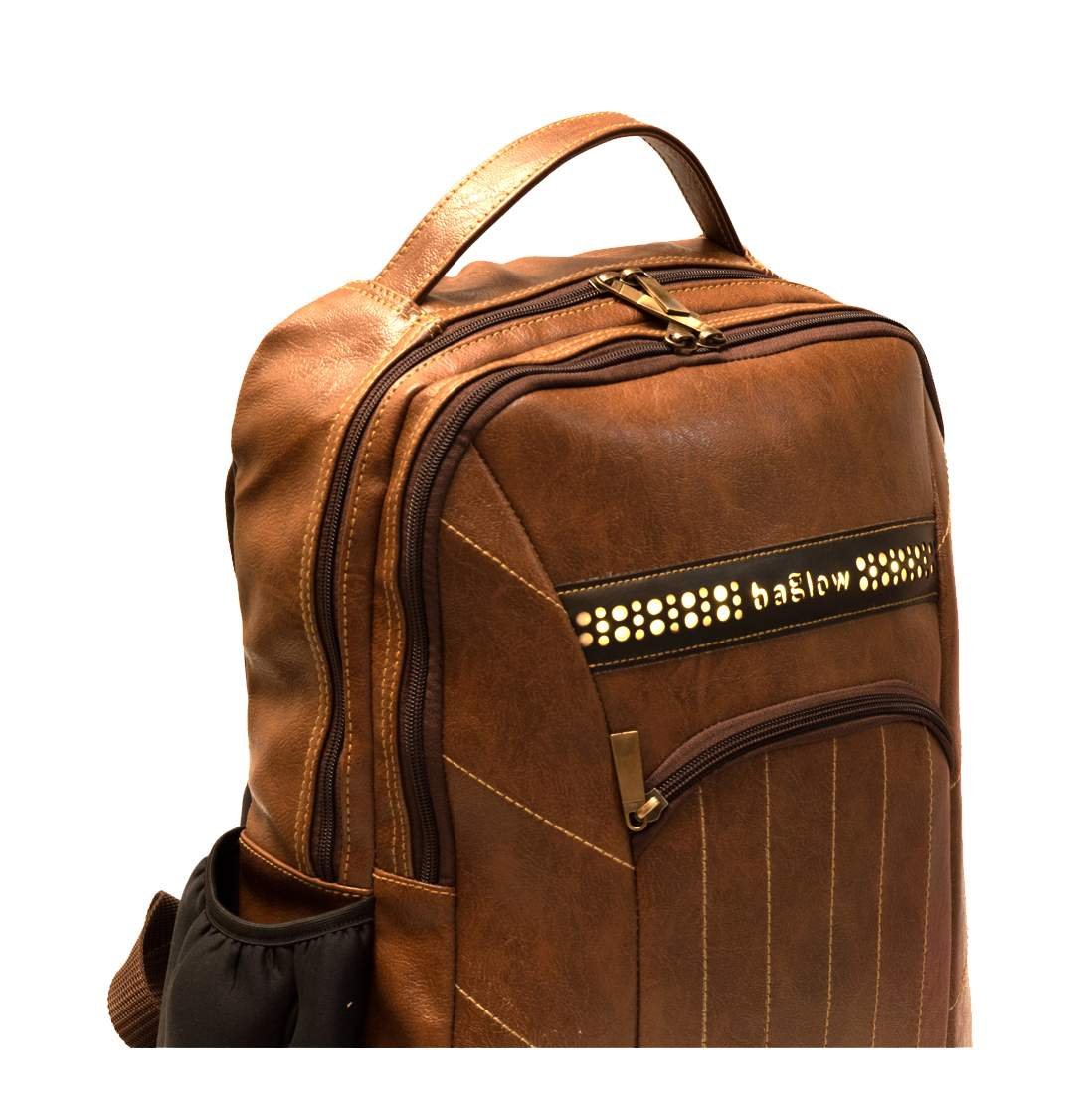 Brogues Athlone Tan Leather Laptop Backpack Bag - Image 3