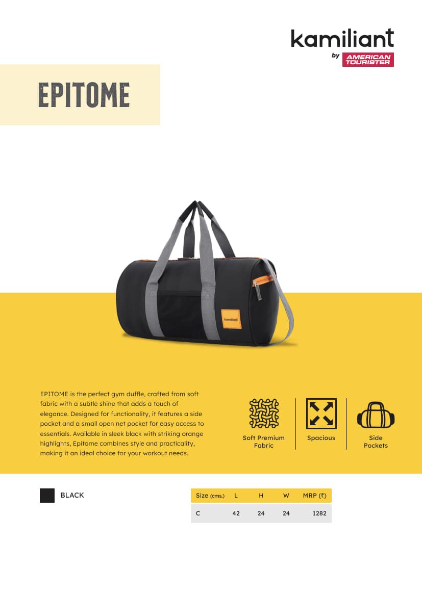 Kamiliant Epitome Duffle Bag Catalog