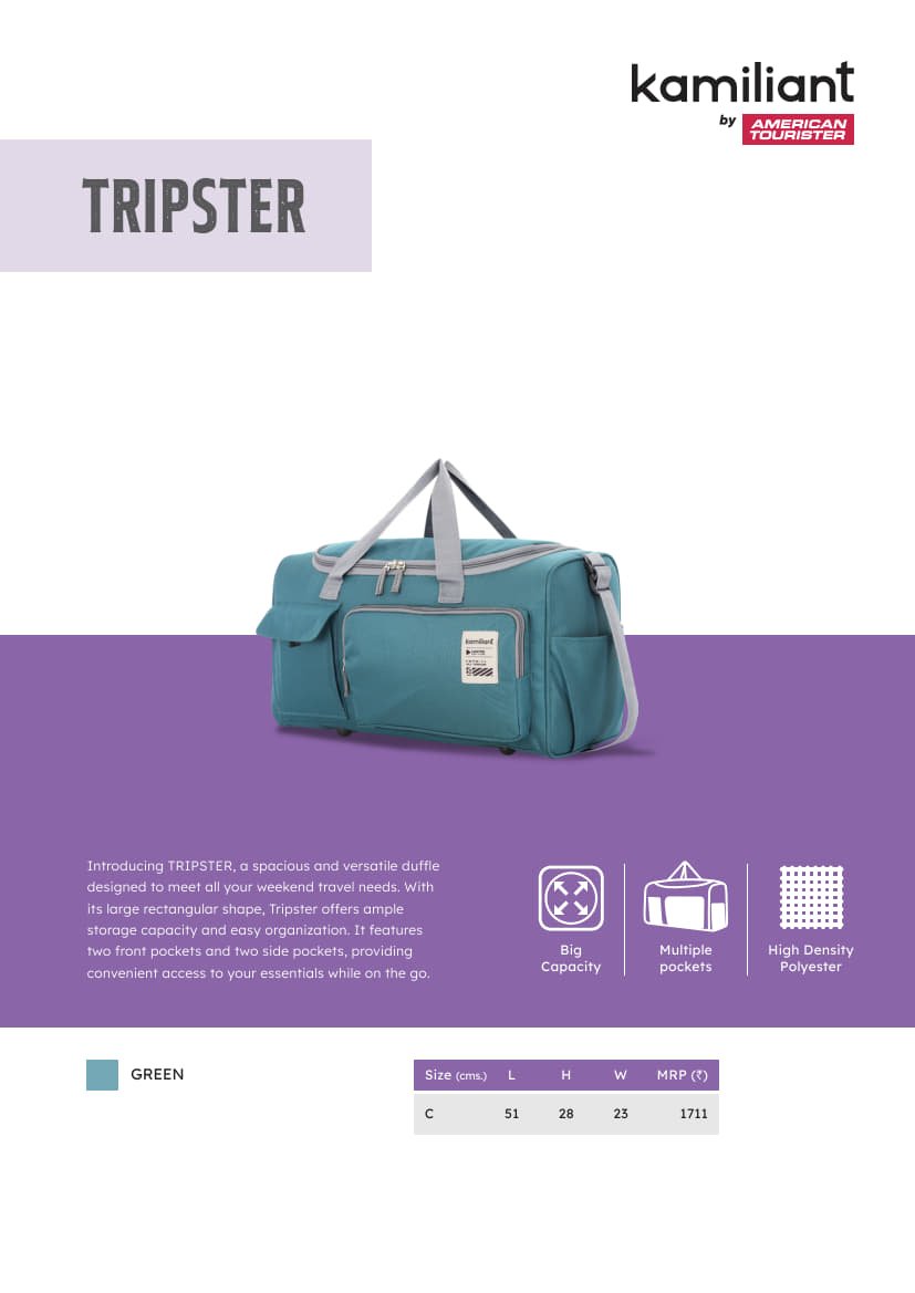 Kamiliant Tripster Duffle Bag Catalog