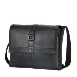 Samsonite Esquire Black Leather Messenger Bag
