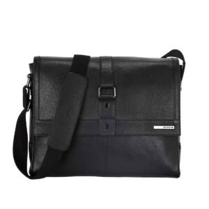 Samsonite Esquire Black Leather Messenger Bag
