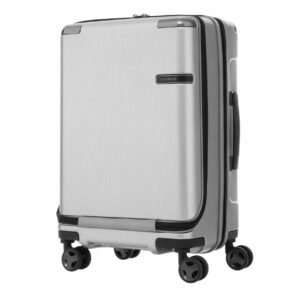 Samsonite Evoa Spinner Front Pocket Brushed Silver Hard Luggage Bag