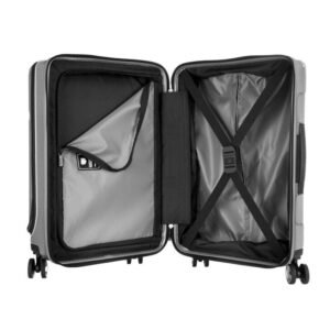 Samsonite Evoa Spinner Front Pocket Brushed Silver Hard Luggage Bag