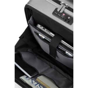 Samsonite Evoa Spinner Front Pocket Brushed Silver Hard Luggage Bag