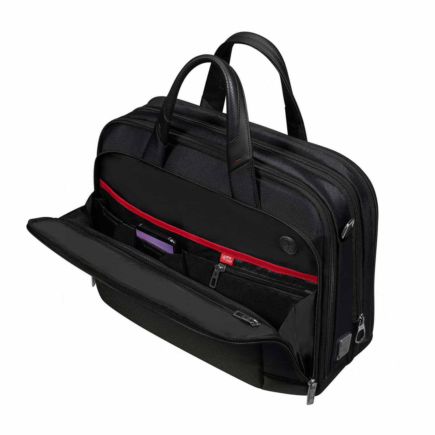 Samsonite Pro-Dlx 6 Bailhandle Expandable Black Laptop Briefcase