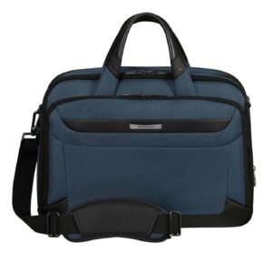 Samsonite Pro-Dlx 6 Bailhandle Expandable Blue Laptop Briefcase