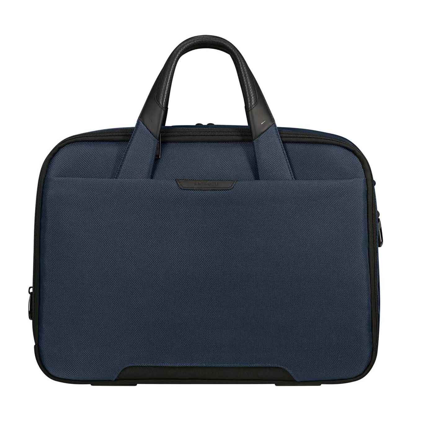 Samsonite Pro-Dlx 6 Bailhandle Expandable Blue Laptop Briefcase