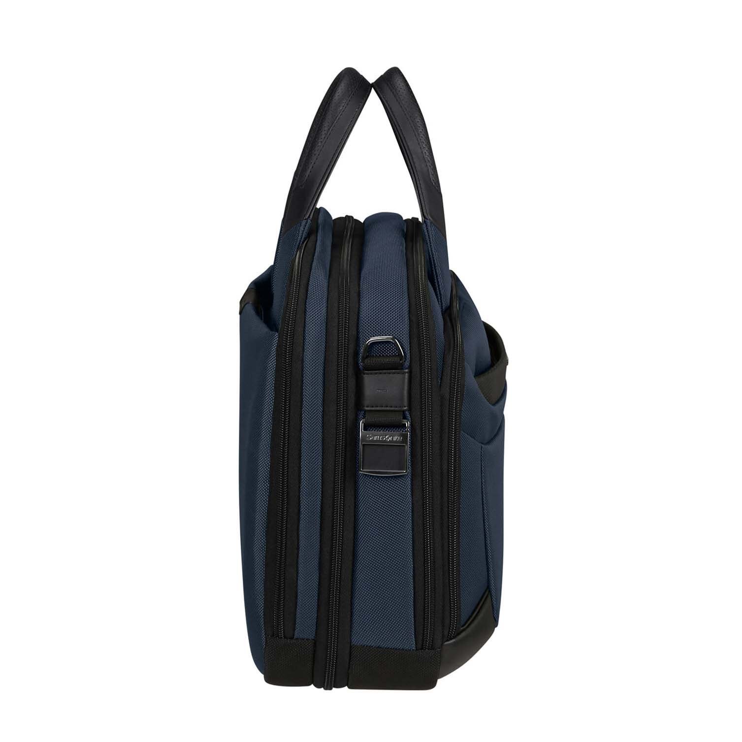 Samsonite Pro-Dlx 6 Bailhandle Expandable Blue Laptop Briefcase