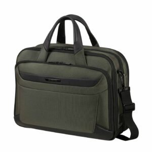 Samsonite Pro-Dlx 6 Bailhandle Expandable Green Laptop Briefcase