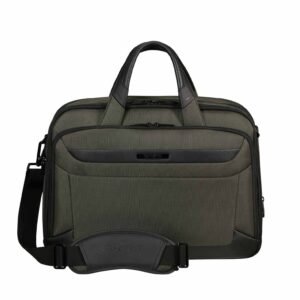 Samsonite Pro-Dlx 6 Bailhandle Expandable Green Laptop Briefcase