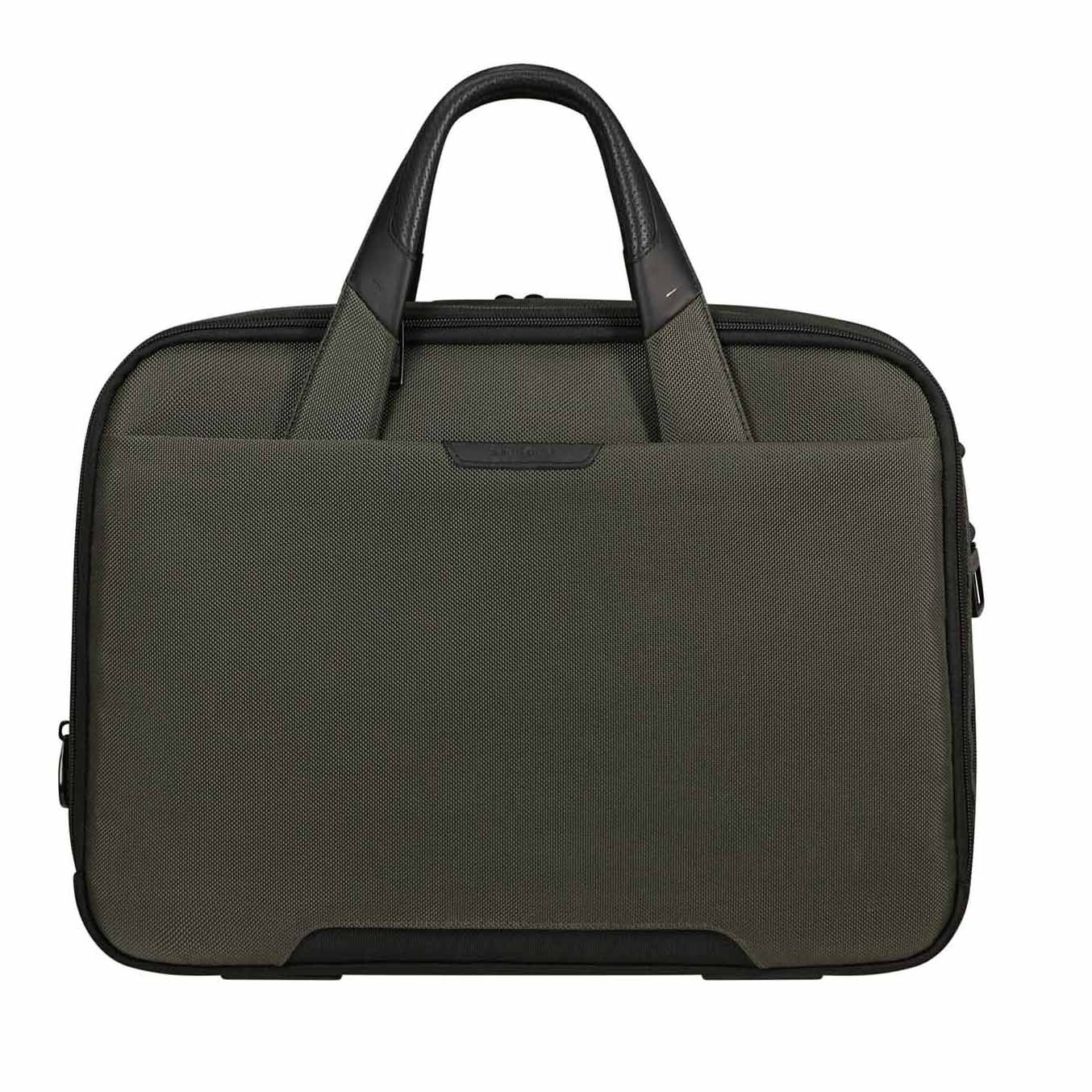 Samsonite Pro-Dlx 6 Bailhandle Expandable Green Laptop Briefcase