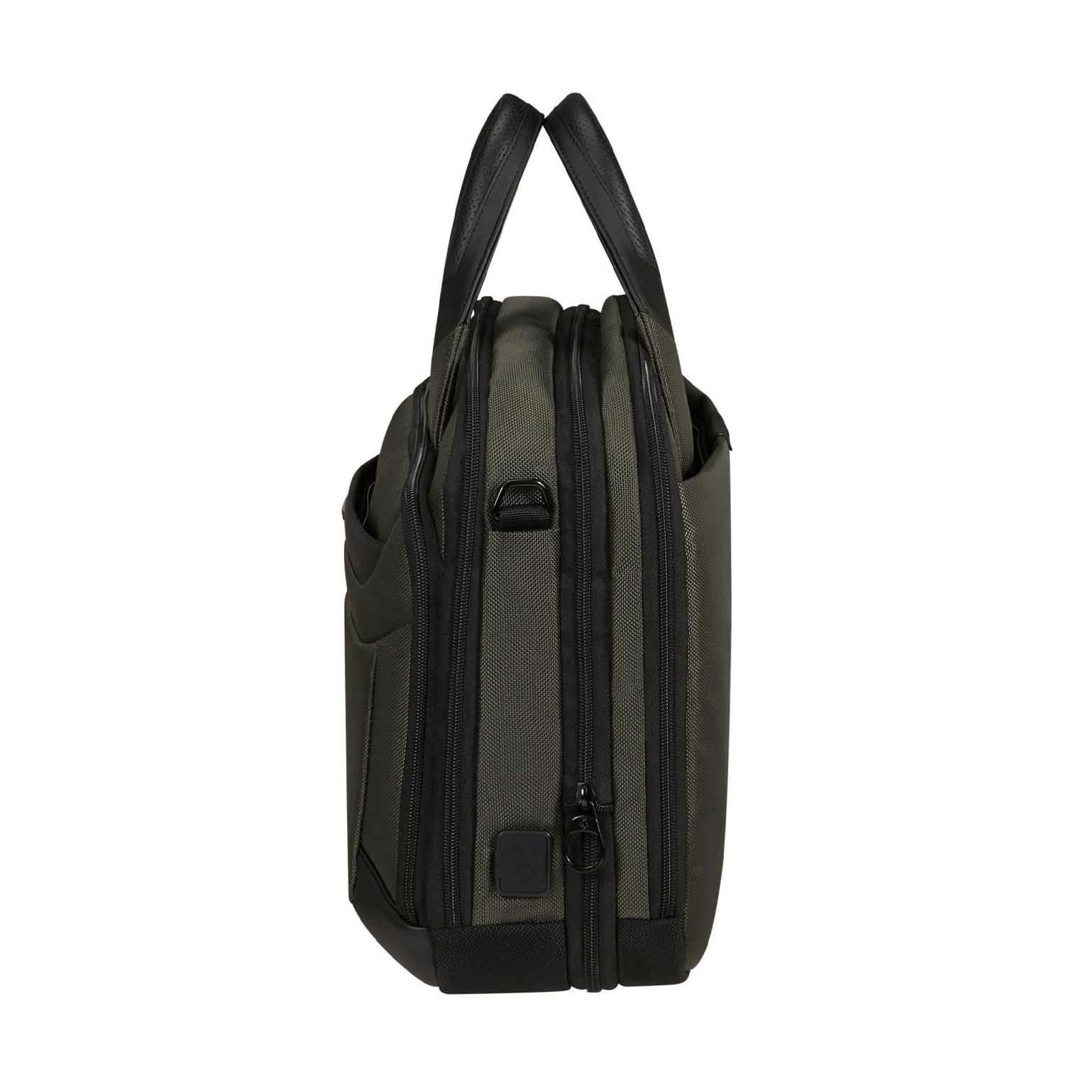 Samsonite Pro-Dlx 6 Bailhandle Expandable Green Laptop Briefcase