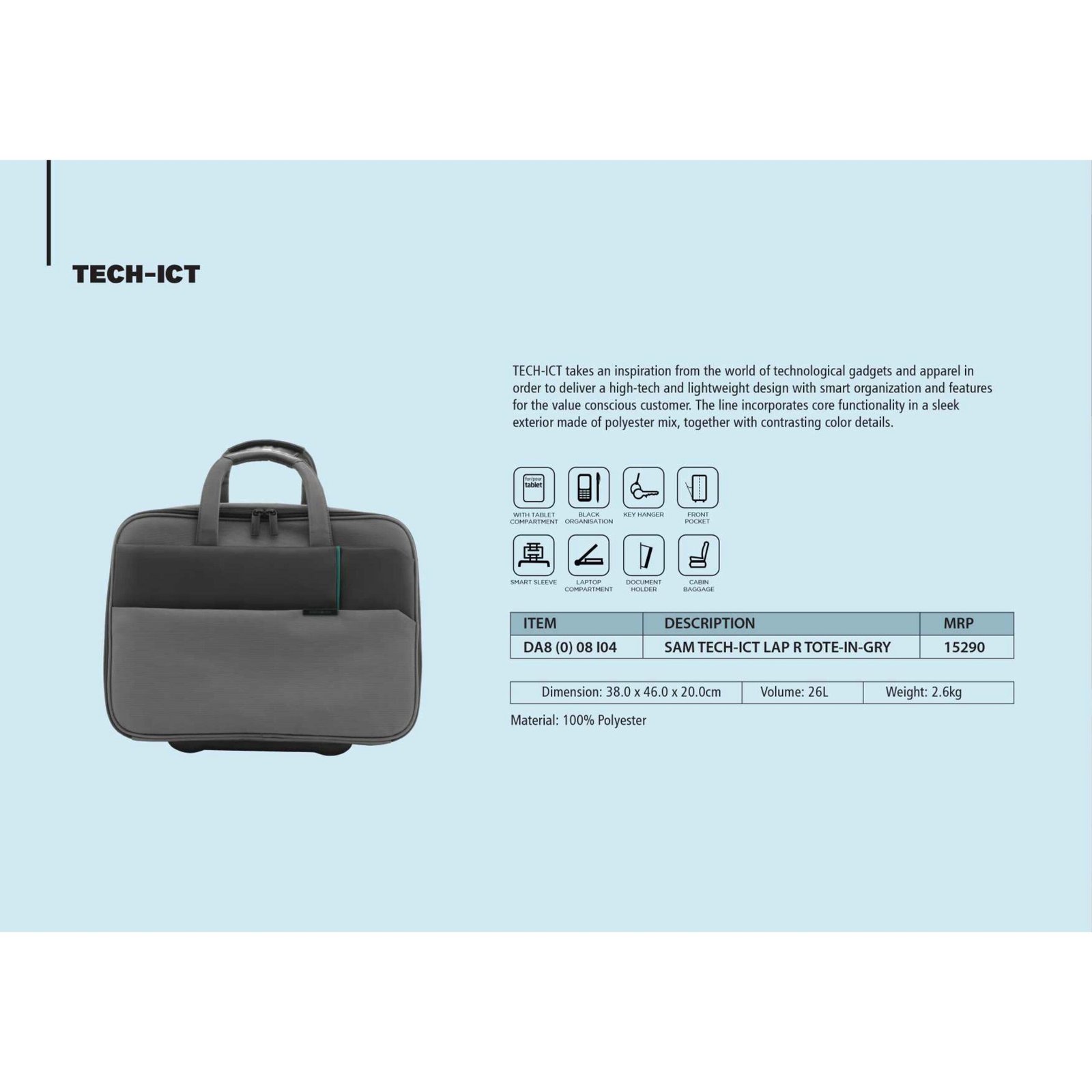 Samsonite Tech ICT Laptop Trolley Rolling Tote Catalog 2023