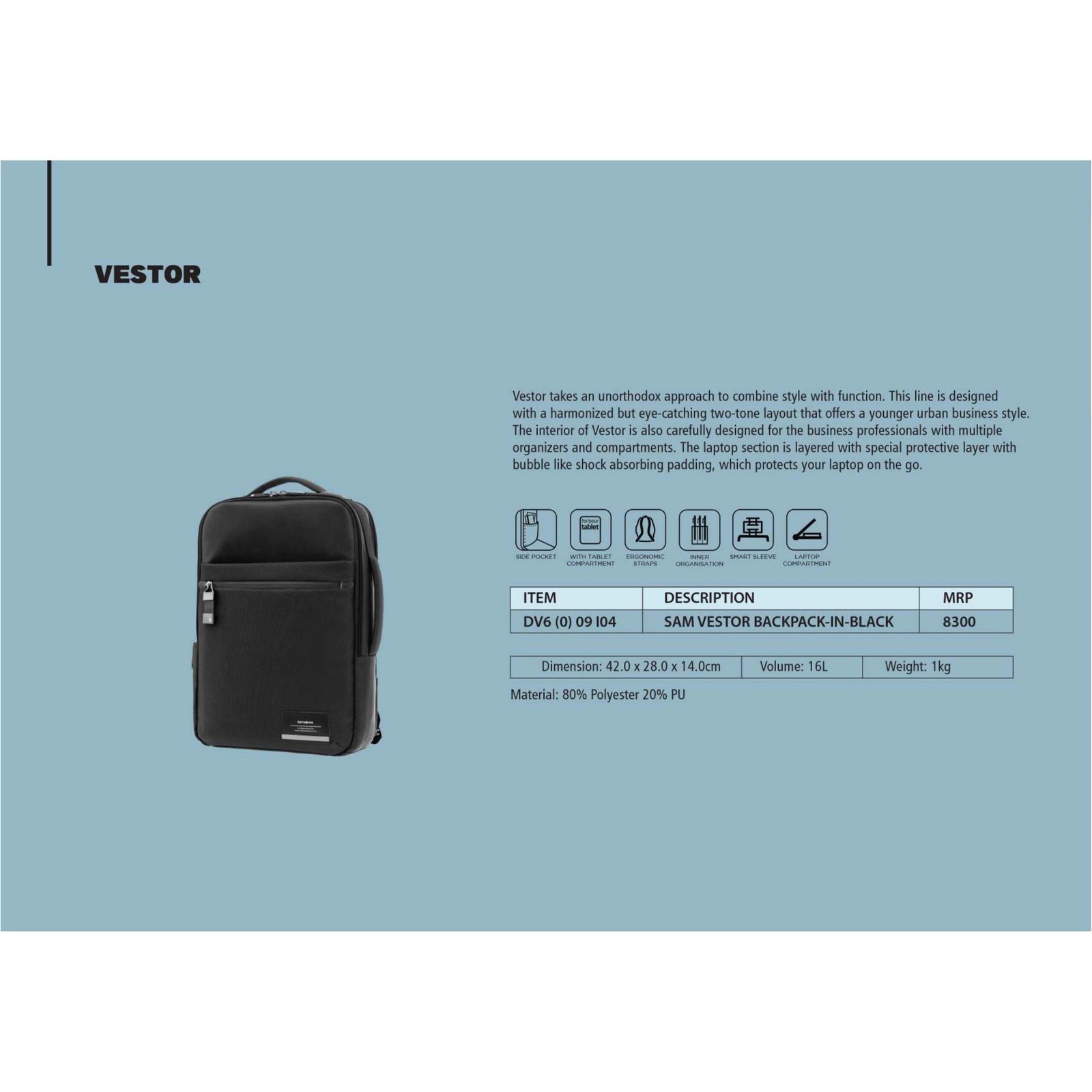 Samsonite Vestor Laptop Backpack Catalog 2023