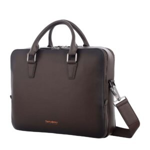 Samsonite Victor 15.6 Laptop Dark Brown Leather Briefcase