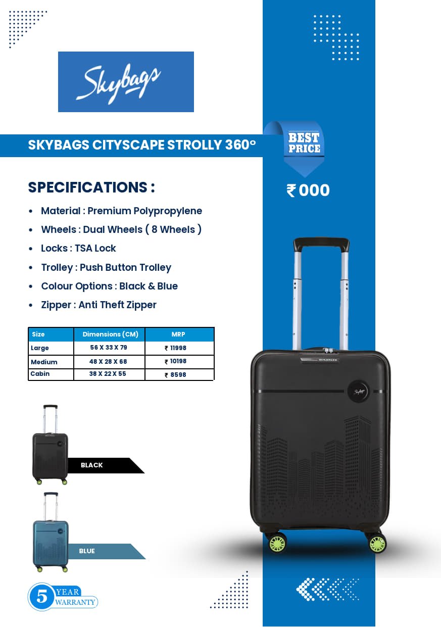 Skybags Cityscape Hard Luggage Bag