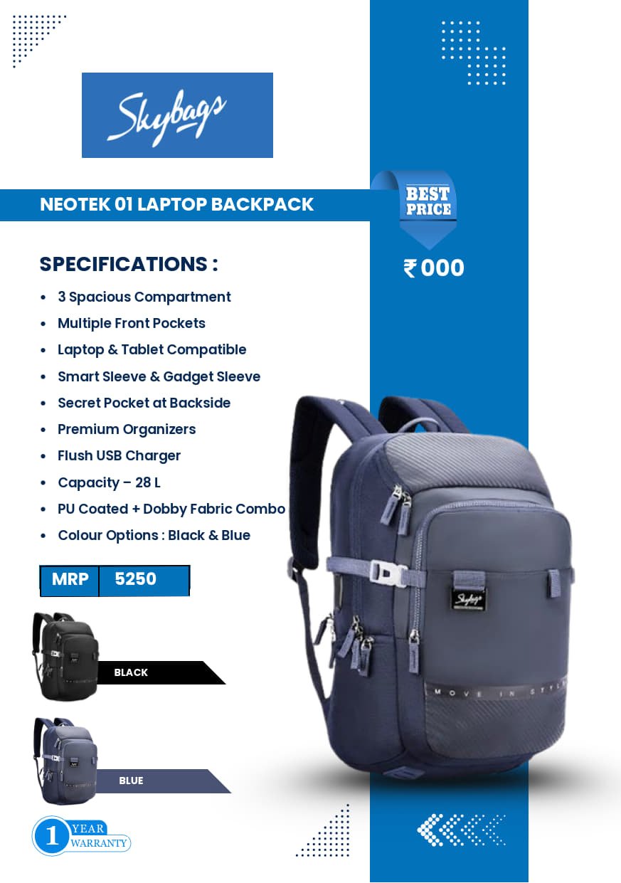 Skybags Neotek 01 Laptop Backpack