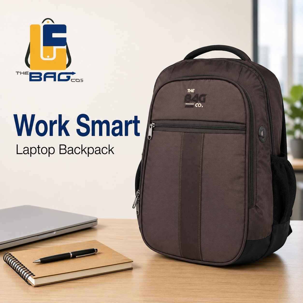 The Bag Co Laptop Backpack - Worksmart Brown HERO JPG