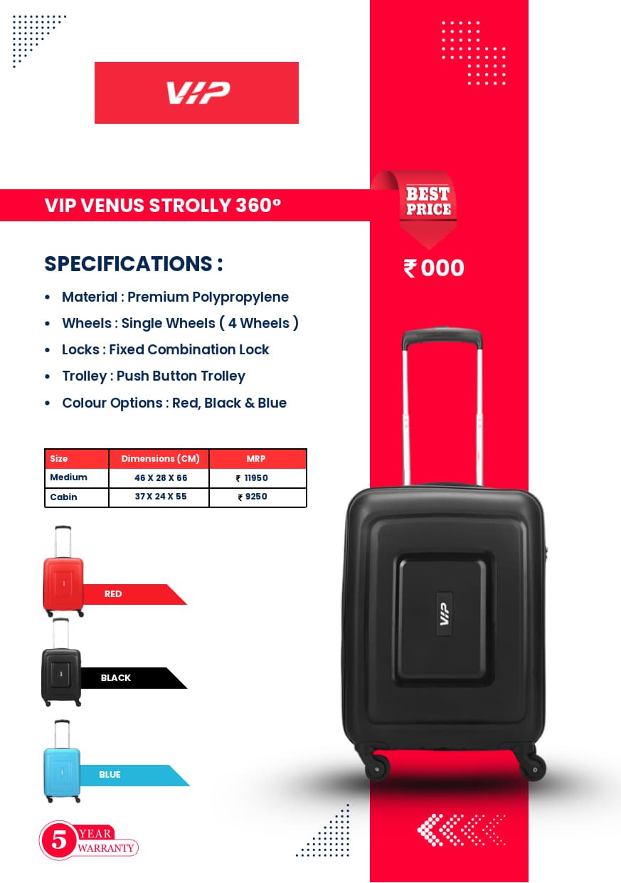 VIP Venus Hard Luggage Bag